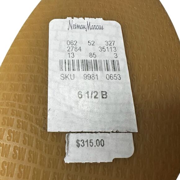 STUART WEITZMAN Women's Beige Patent Leather Loire Wedge Pump Size 6.5 - Picture 6 of 7